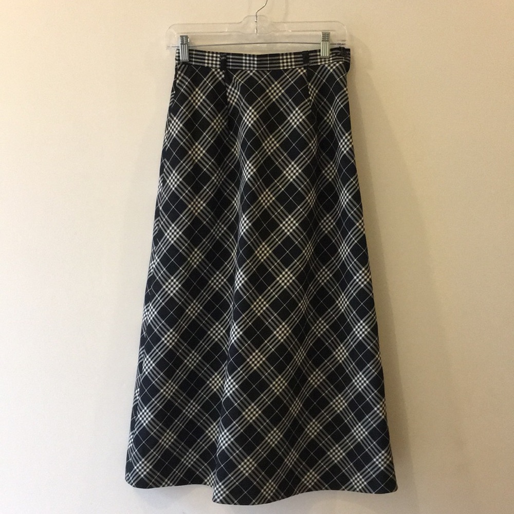 Vintage Plaid Midi Skirt Size 26 waist